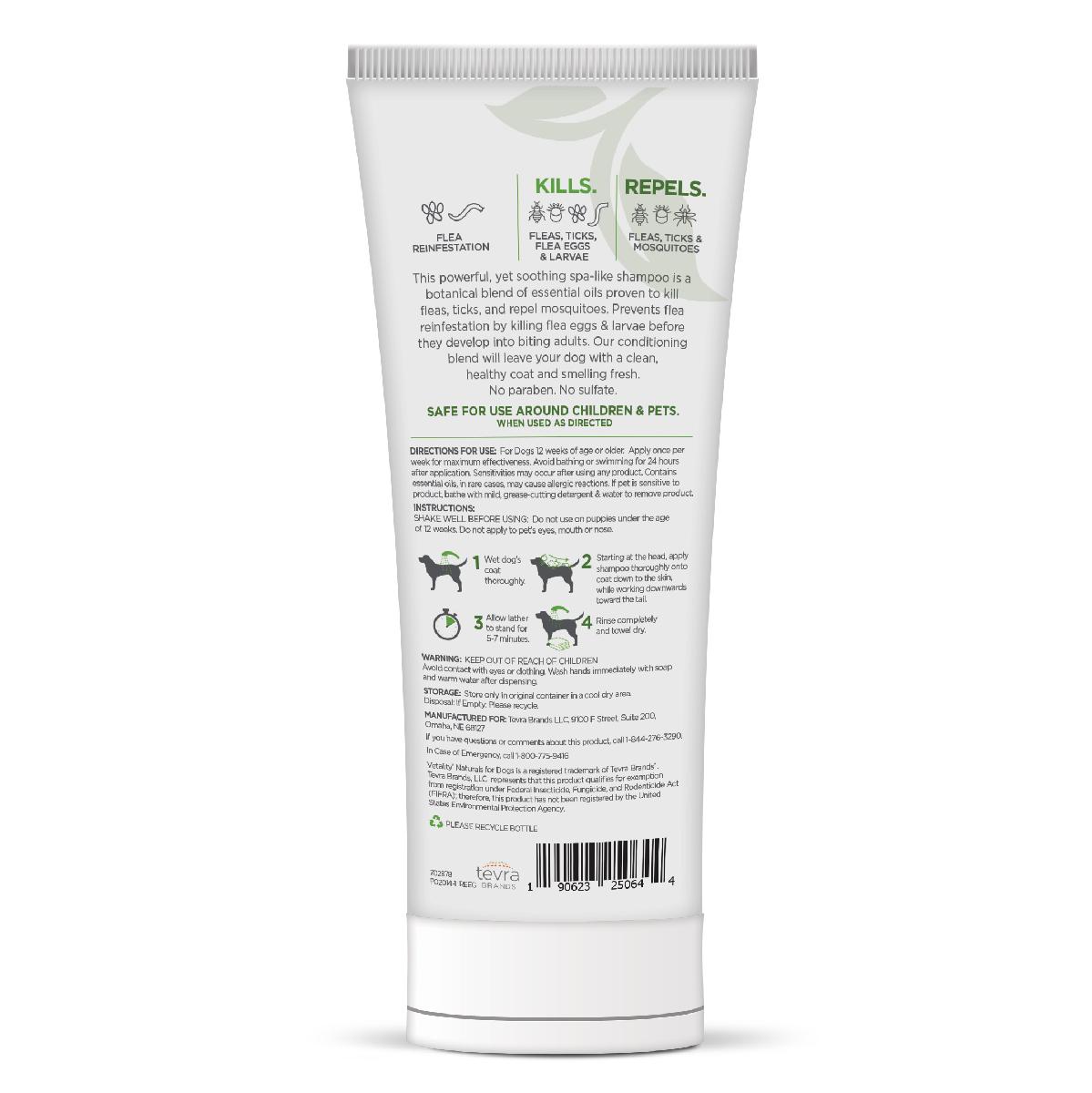 Vetality Naturals Flea & Tick Conditioning Shampoo for Dogs 8 fl oz