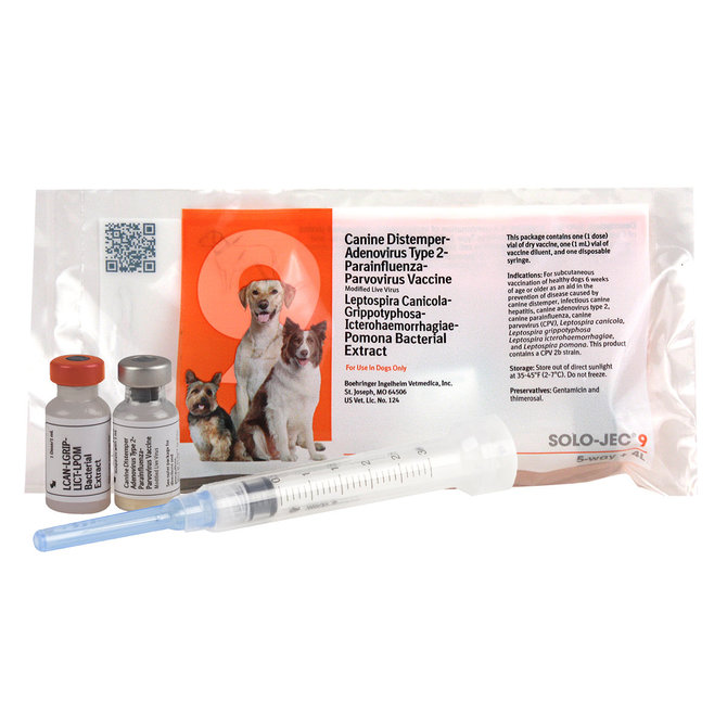 Solo Jec 9 Vaccine for Dogs, 1 single dose with syringe
