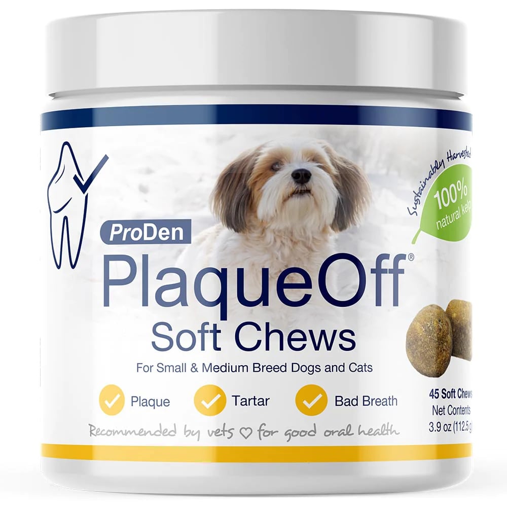 ProDen PlaqueOff Soft Chews with Natural Kelp, for Small & Medium Breed Dogs, 45ct. Click to expand image