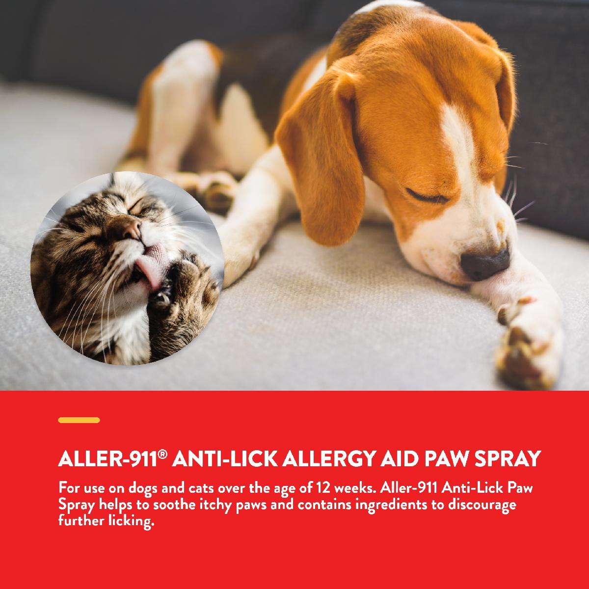 NaturVet Aller 911 Anti Lick Paw Spray for Dogs & Cats, 8oz