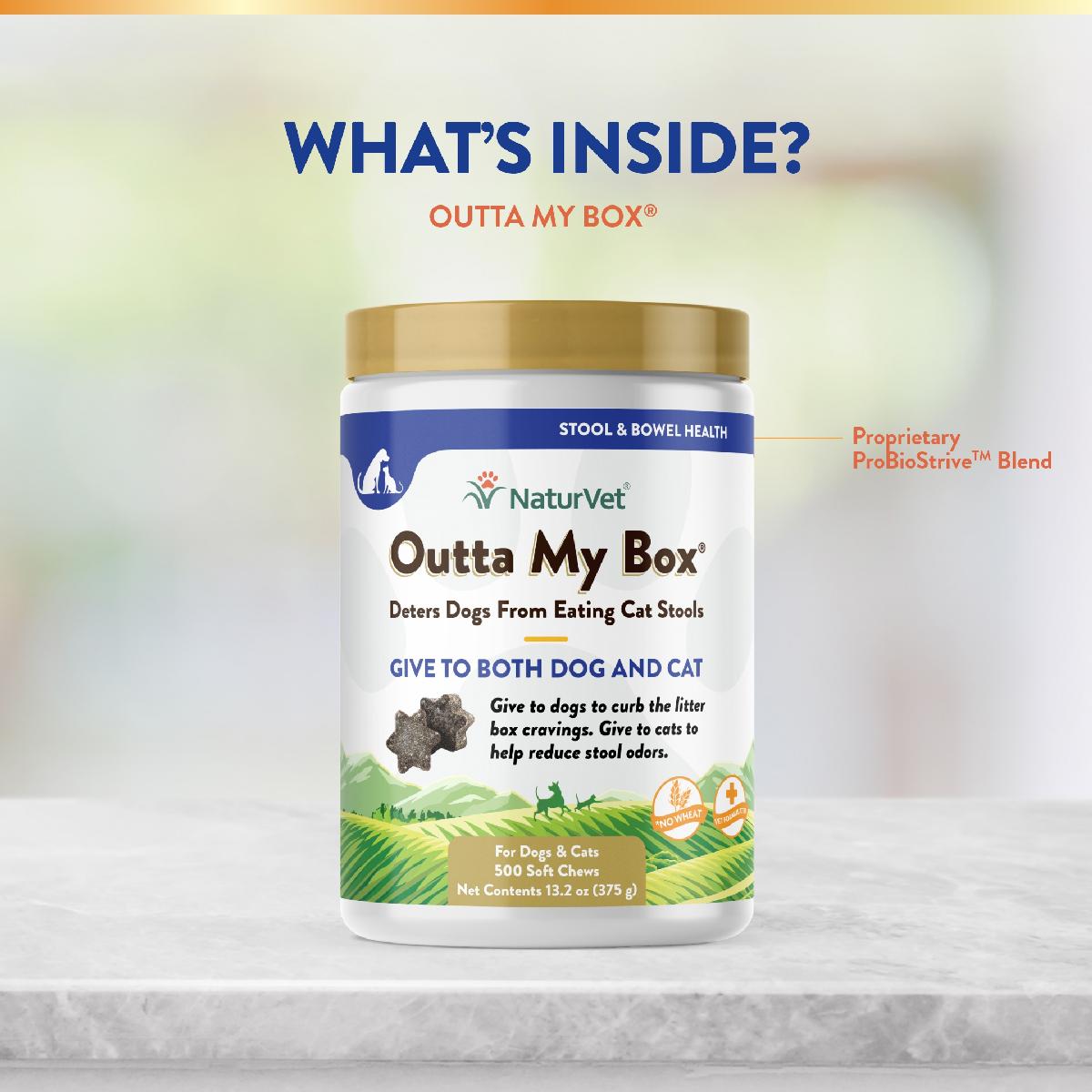 NaturVet Outta My Box Stool Deterrant for Dogs and Cats 500 chews