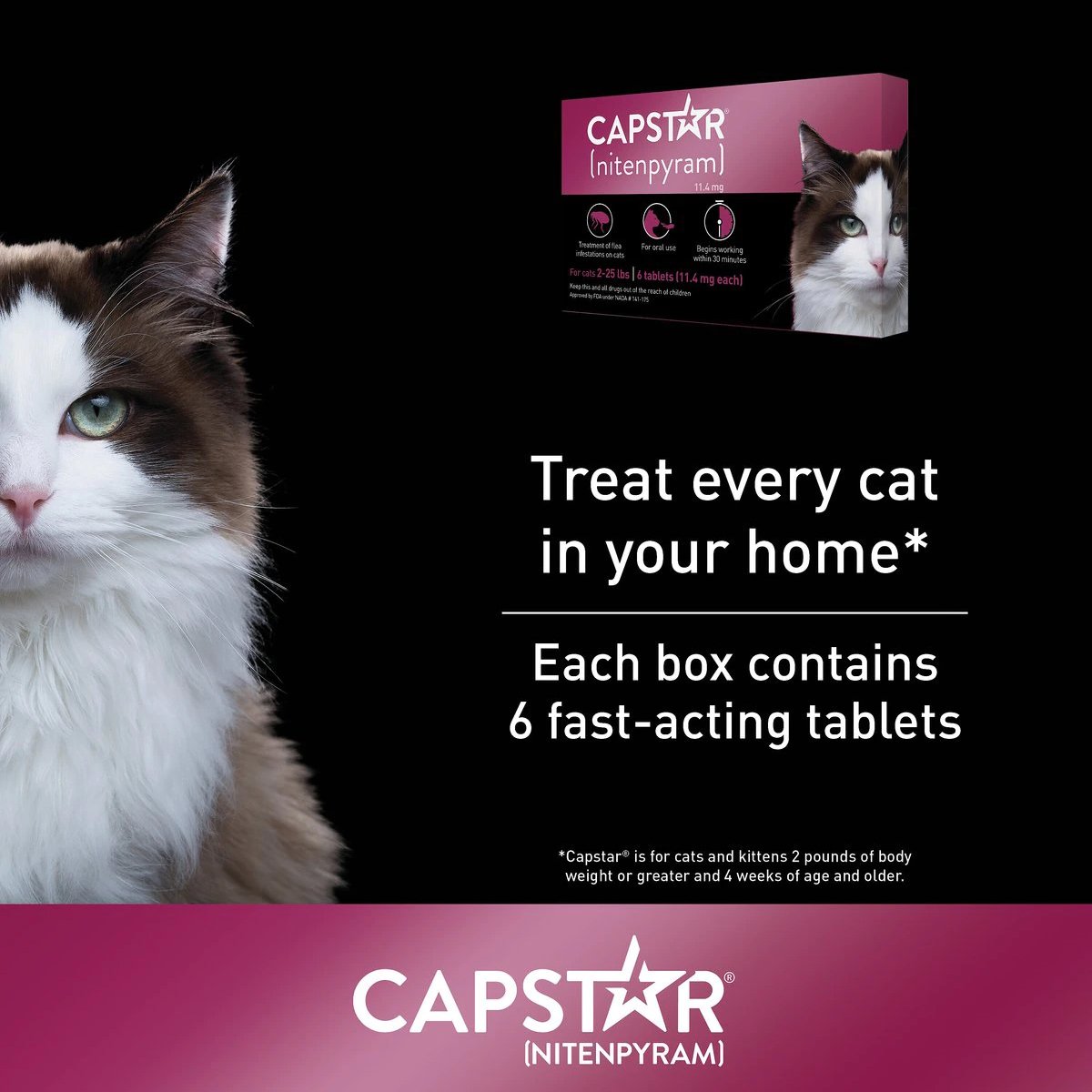 Capstar for Cats, 2 25 lbs, 6 tablets