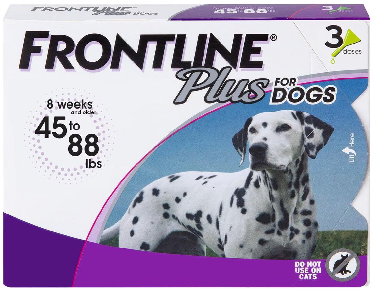 Frontline Plus for Dogs, 45-88 pounds, 3 doses