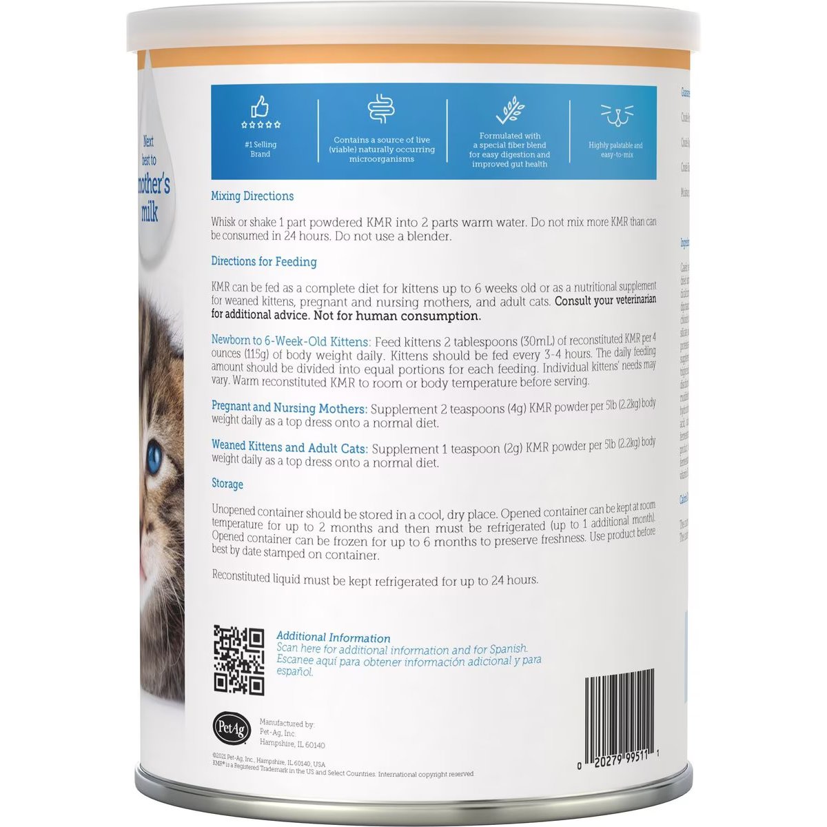 KMR Kitten Milk Replacer Powder   12 oz can