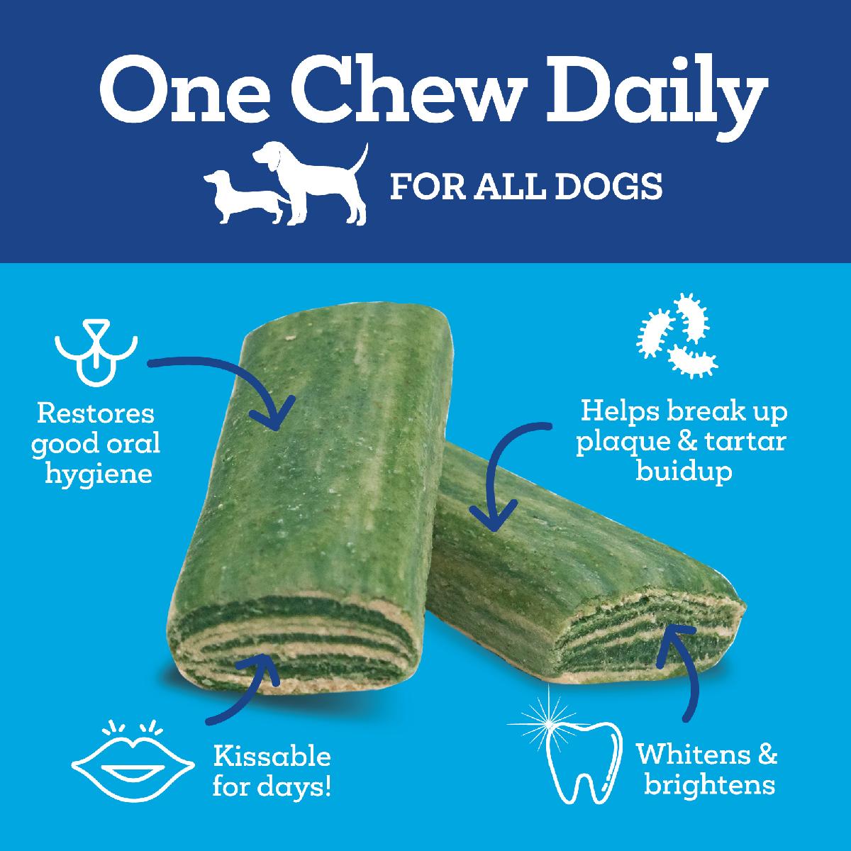 Vetality Brush Free Daily Dental Chews for Dogs 30 ct