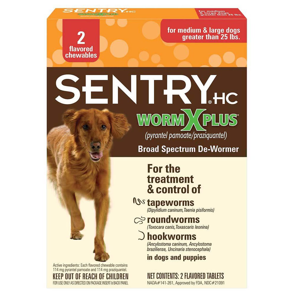 Sentry HC Worm X Plus 7 Way De Wormer for Medium & Large Dogs 2 count