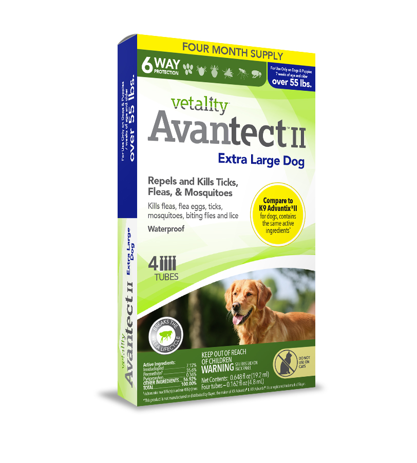Vetality Avantect II for Extra Large Dogs over 55 Pounds 4 Doses PetPawsRx