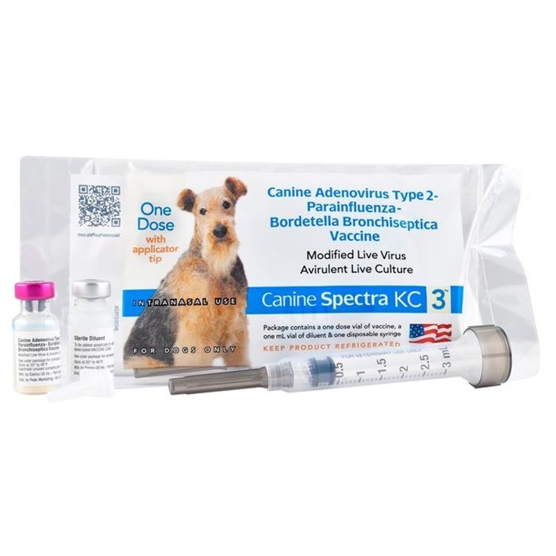 Spectra KC3 vaccine for dogs, single dose with dropper. Click to expand image