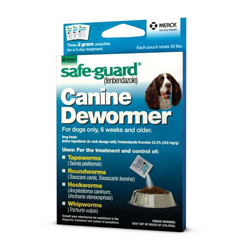 Safe Guard Canine Dewormer fenbendazole 3 pack 2 g packets PetPawsRx