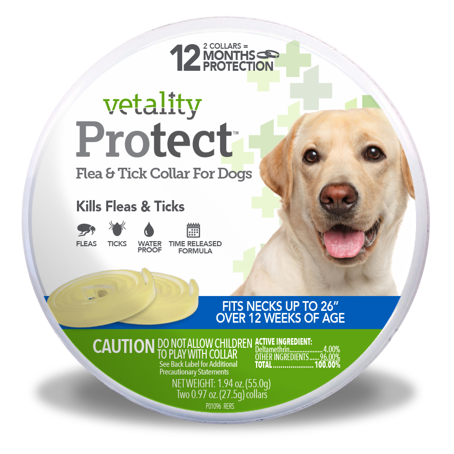 Vetality ProTect Flea and Tick Collar for Dogs 2 Count PetPawsRx