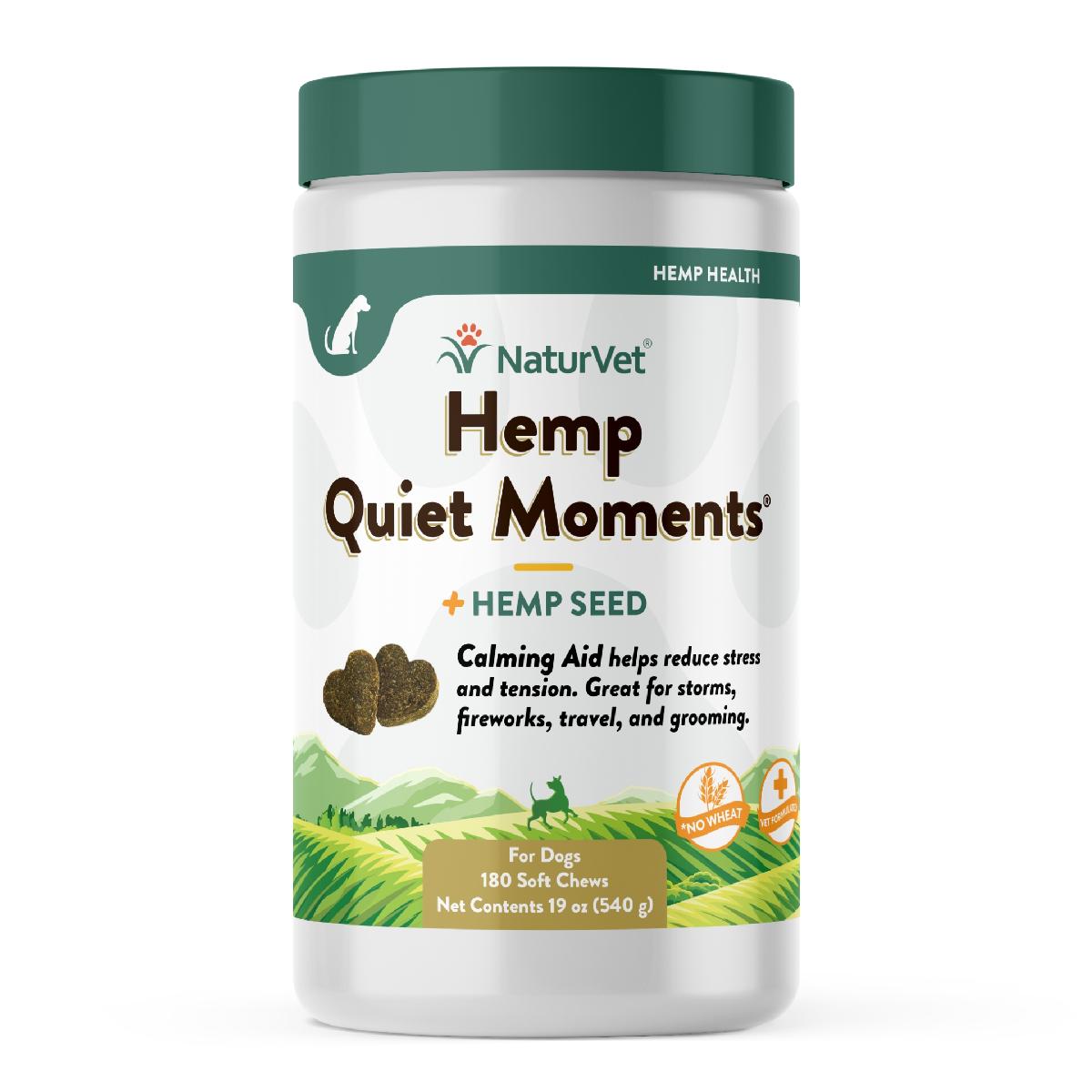 NaturVet Hemp Quiet Moments Calming Aid Soft Chews Plus Hemp Seed for Dogs 180 count PetPawsRx